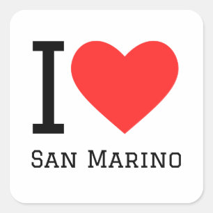 I Liebe San Marino Quadratischer Aufkleber