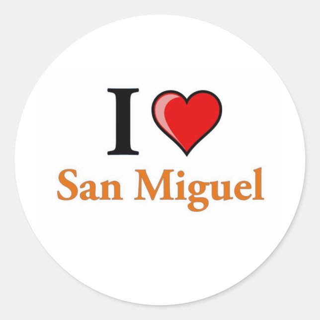 I Liebe San Miguel Runder Aufkleber (Vorderseite)