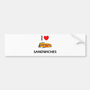 I Liebe-Sandwiche Autoaufkleber