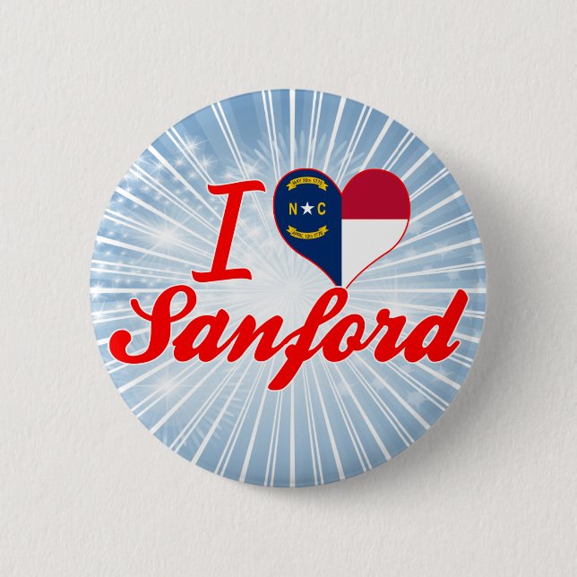 I Liebe Sanford, Nord-Carolina Button (Vorderseite)