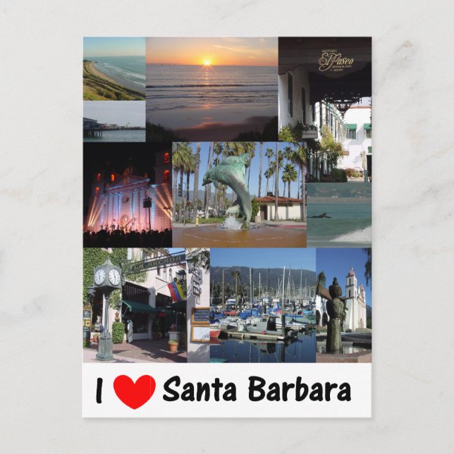 I Liebe Santa Barbara Postkarte (Vorderseite)