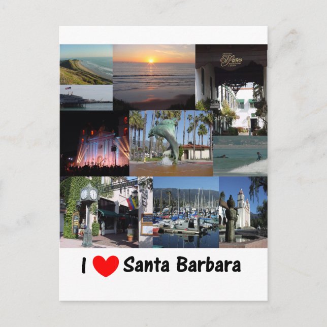 I Liebe Santa Barbara Postkarte (Vorderseite)