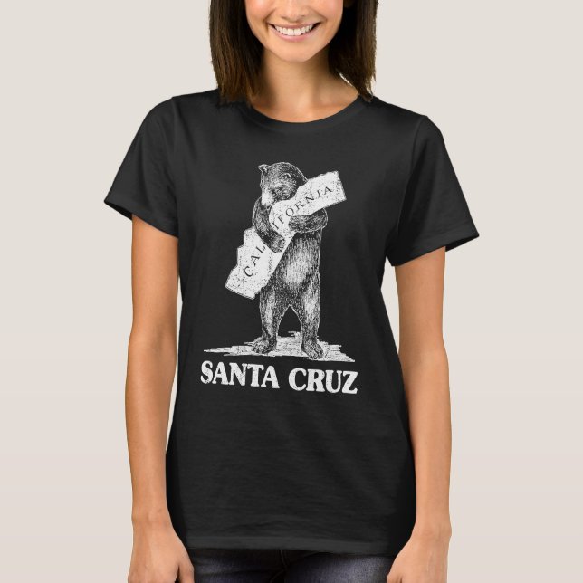 I Liebe Santa Cruz California Bären umarmt Kalifor T-Shirt (Vorderseite)