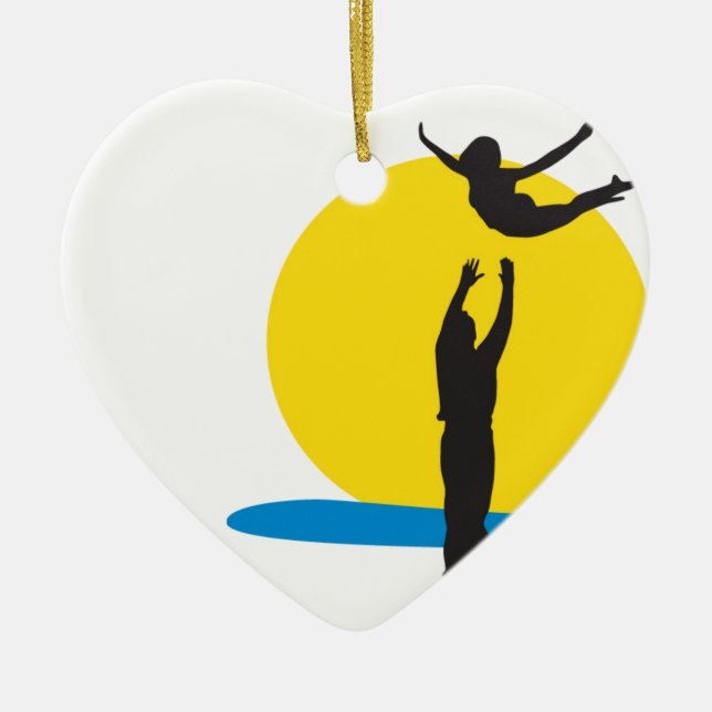 I Liebe-Santa Monica ursprünglicher Muskel-Strand Keramikornament (Vorne)