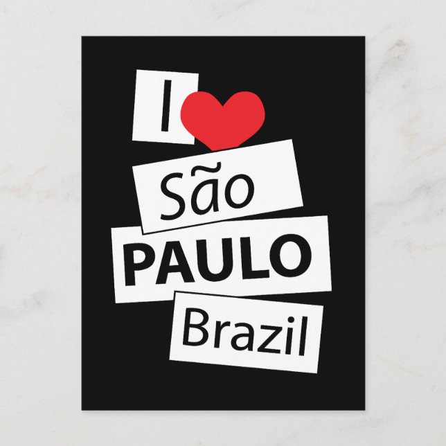 I Liebe Sao Paulo Brasilien Postkarte (Vorderseite)