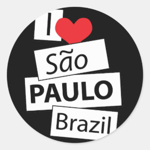 I Liebe Sao Paulo Brasilien Runder Aufkleber