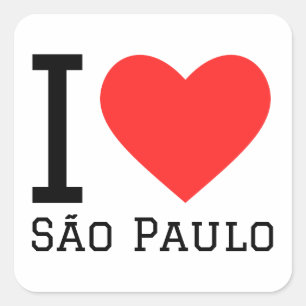 I Liebe São Paulo Quadratischer Aufkleber