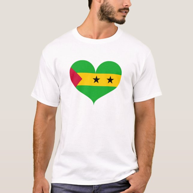 I Liebe São Tomé und Príncipe Flag T-Shirt (Vorderseite)