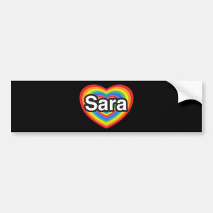 I Liebe Sara. Liebe I Sie Sara. Herz Autoaufkleber