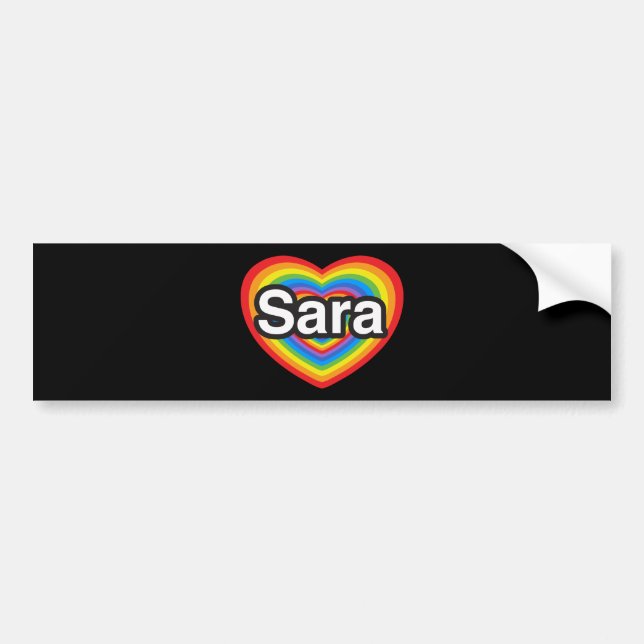 I Liebe Sara. Liebe I Sie Sara. Herz Autoaufkleber (Vorne)