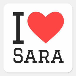 I Liebe sara Quadratischer Aufkleber