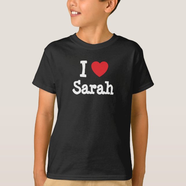 I Liebe Sarah Herzlicher T - Shirt (Vorderseite)