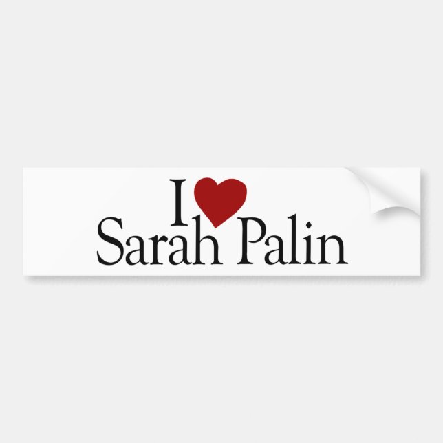 I Liebe Sarah Palin (McCain Palin 2008) Autoaufkleber (Vorne)