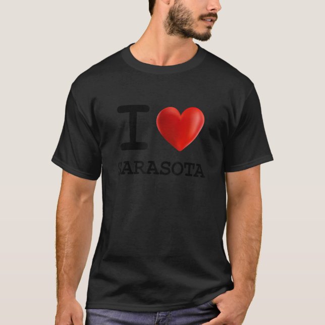I Liebe SARASOTA Souvenir Touristenherz T-Shirt (Vorderseite)