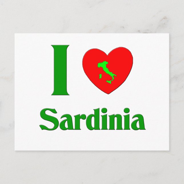 I Liebe Sardinien Italien Postkarte (Vorderseite)