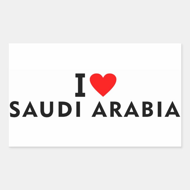 I Liebe Saudi-Arabien Land wie Herzreise Rechteckiger Aufkleber (Vorderseite)