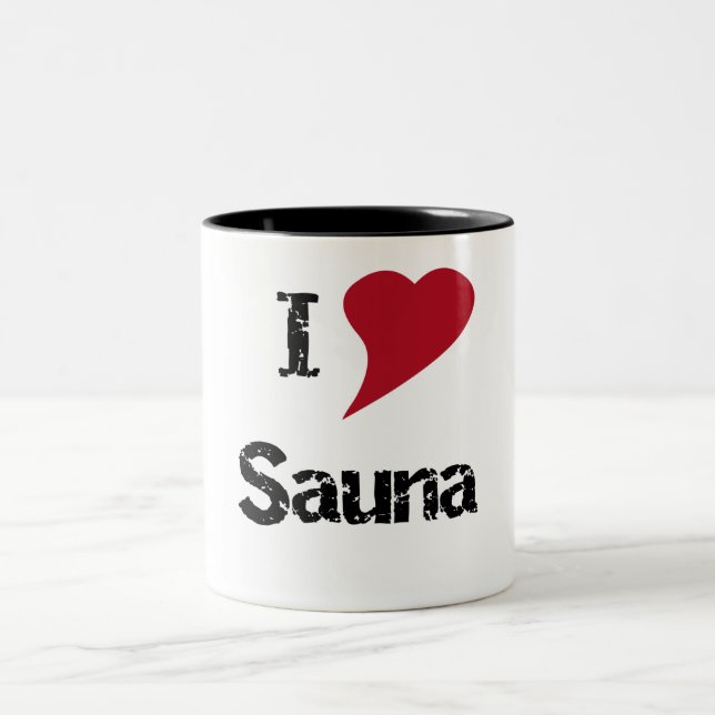I Liebe Sauna Zweifarbige Tasse (Mittel)