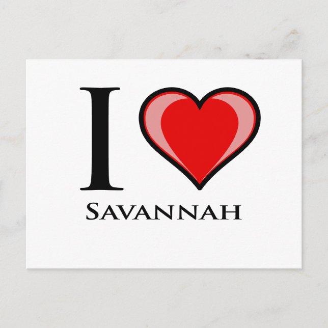 I Liebe Savannah Postkarte (Vorderseite)