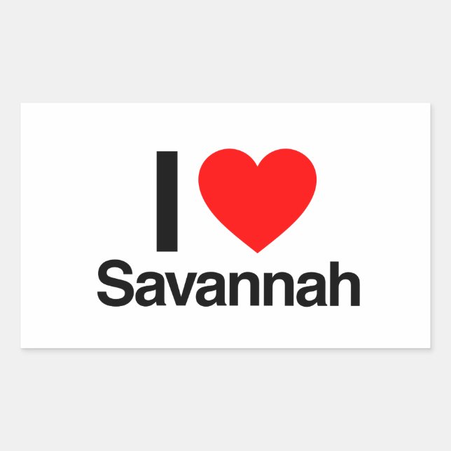 i Liebe Savannah Rechteckiger Aufkleber (Vorderseite)