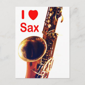 I Liebe Sax Postkarte
