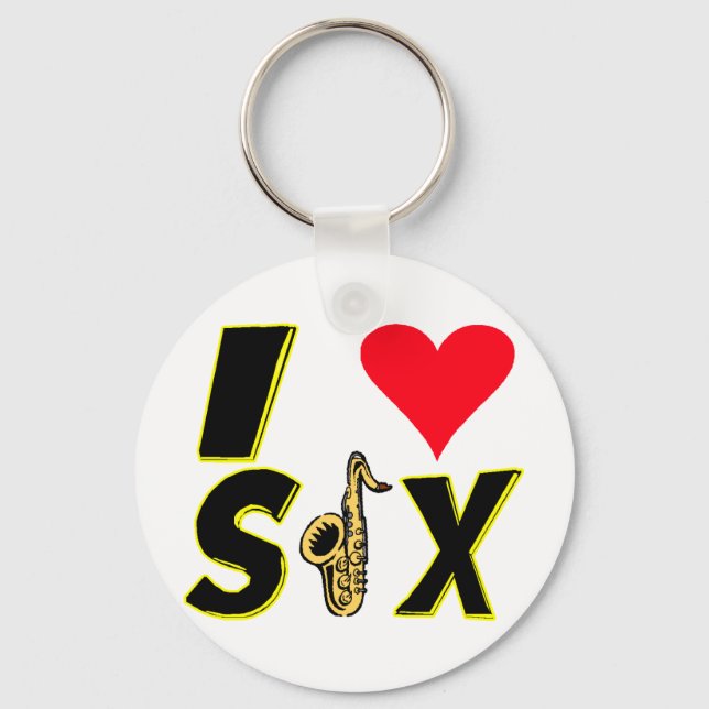I Liebe Sax Schlüsselanhänger (Vorderseite)
