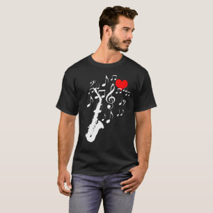 I Liebe Saxophone Music black komisch T-Shirt