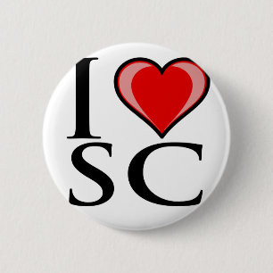 I Liebe Sc - South Carolina Button