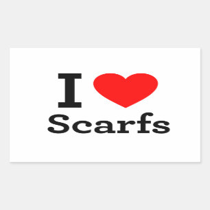 I Liebe Scarfs Rechteckiger Aufkleber