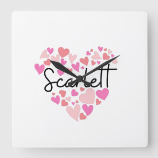 I Liebe Scarlett Quadratische Wanduhr