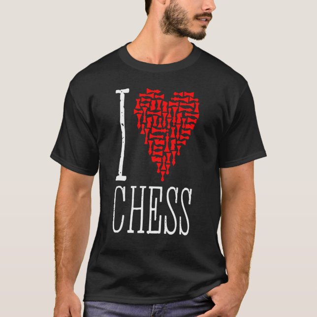 I Liebe Schach Herzschrittmacher Master Coach Stüc T-Shirt (Vorderseite)