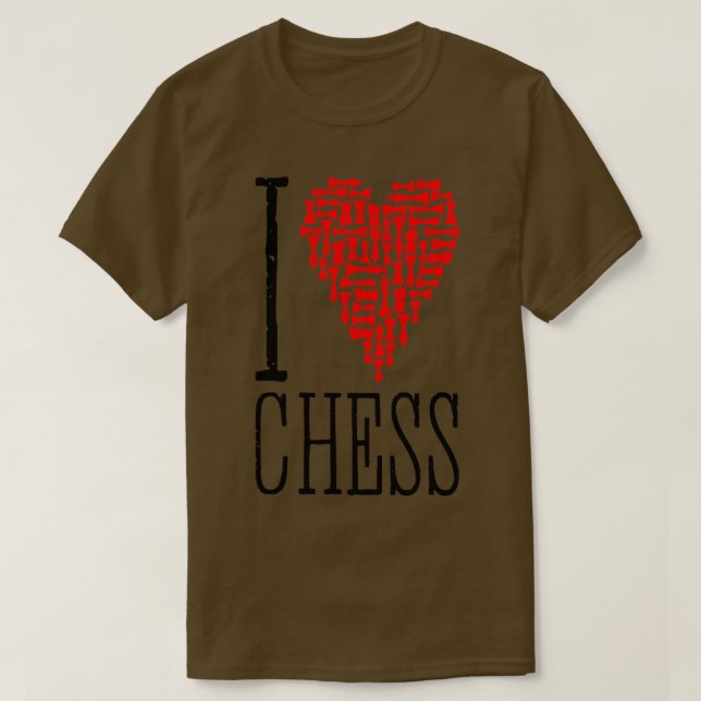 I Liebe Schach Herzschrittmacher Master Coach Stüc T-Shirt (Design vorne)