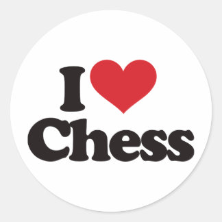 I Liebe Schach Runder Aufkleber