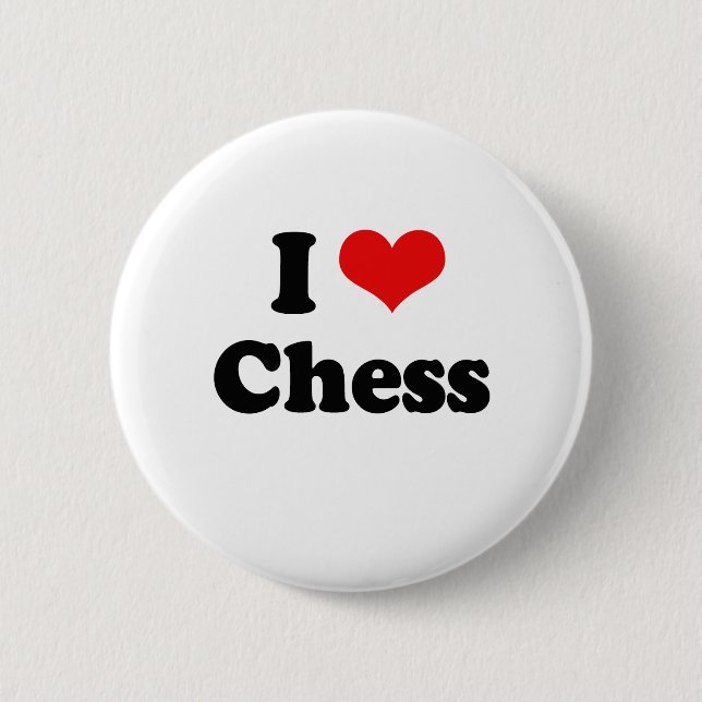 I Liebe-Schach-T-Shirt Button (Vorderseite)