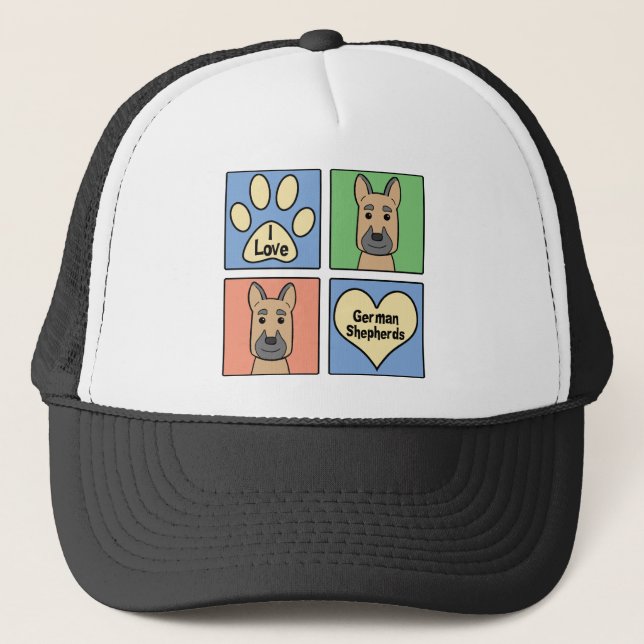 I Liebe-Schäferhunde Truckerkappe (Vorderseite)