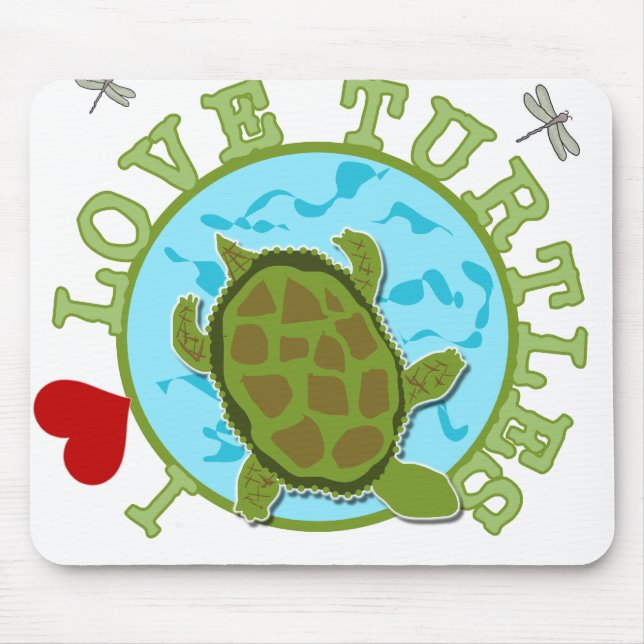 I Liebe-Schildkröten Mousepad (Vorne)