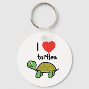 I Liebe Schildkröten Schlüsselanhänger