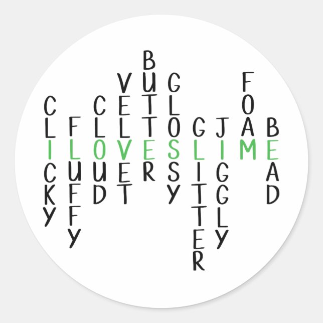 I Liebe Schleimkleber Runder Aufkleber (Vorderseite)