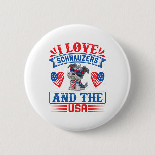 I Liebe Schnauzers und die USA Button