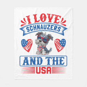 I Liebe Schnauzers und die USA Fleecedecke