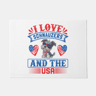I Liebe Schnauzers und die USA Fußmatte