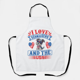 I Liebe Schnauzers und die USA Schürze