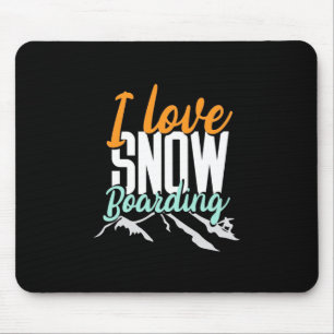 I Liebe Schnee Boarding Mousepad