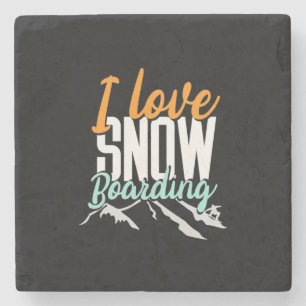I Liebe Schnee Boarding Steinuntersetzer