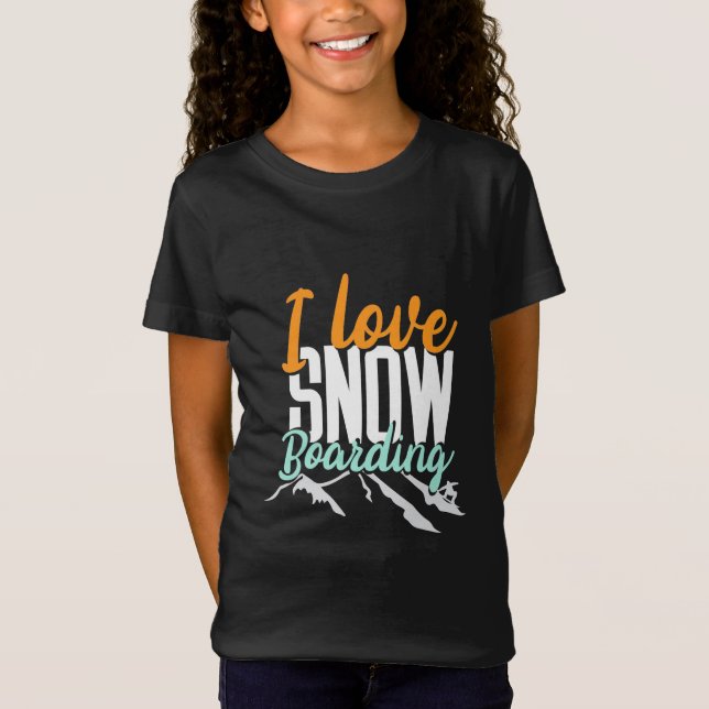 I Liebe Schnee Boarding T-Shirt (Vorderseite)