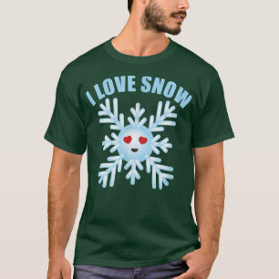 I Liebe Schnee Wintersport Schlitten Schneemann Sc T-Shirt
