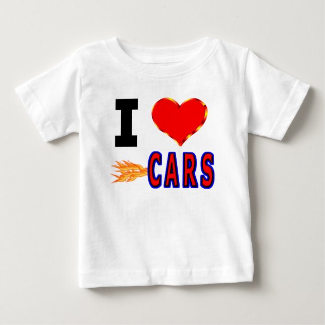 I Liebe-schnelle Autos Baby T-shirt (Vorderseite)