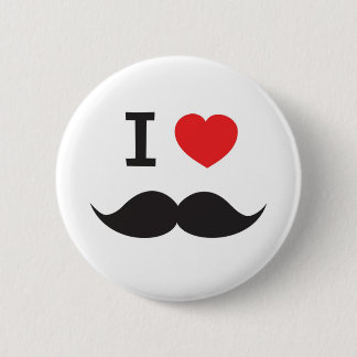 I Liebe-Schnurrbart Button