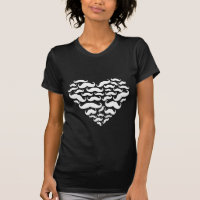 I Liebe-Schnurrbart-Schwarzweiss-T - Shirt