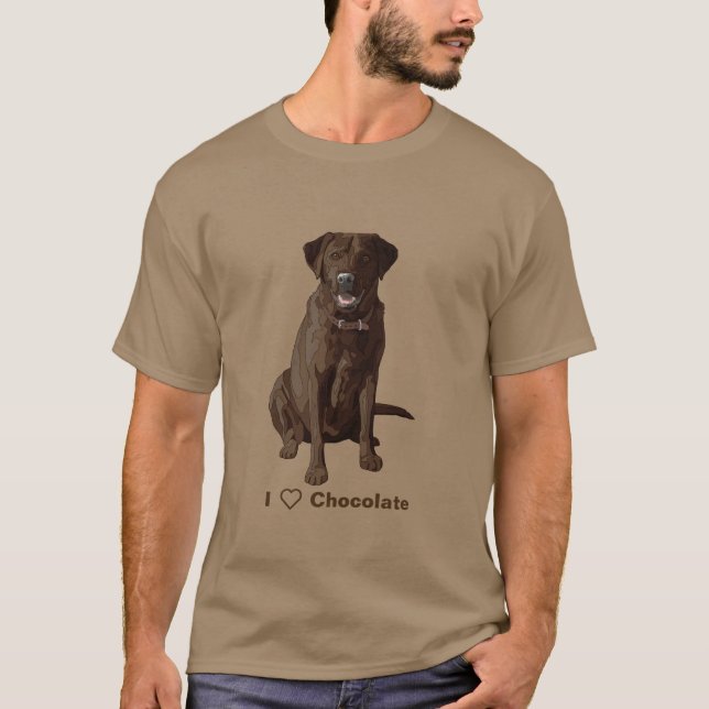 I Liebe Schokolade Labrador Retrievers T-Shirt (Vorderseite)