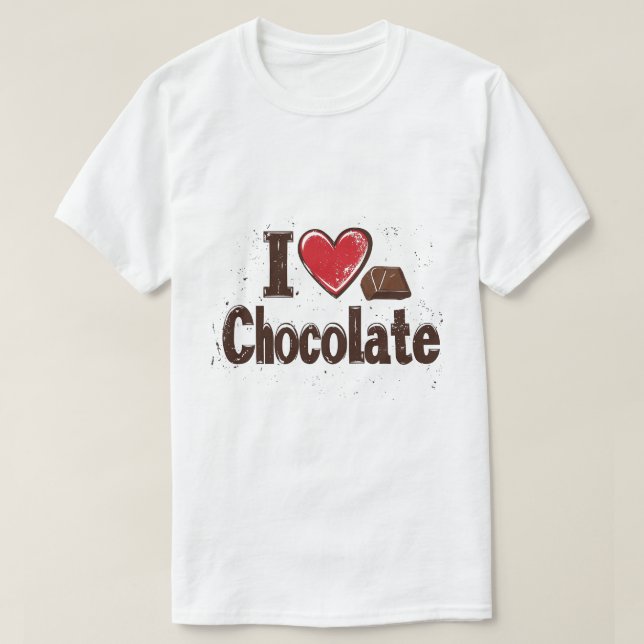 I Liebe Schokolade - Sweet Leckerei Design T-Shirt (Design vorne)